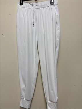Elastic Waist Drawstring Cuffed Jogger Pants Size S Side Pockets New